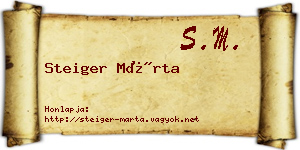 Steiger Márta névjegykártya
