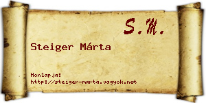 Steiger Márta névjegykártya