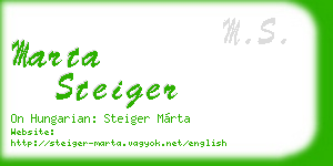 marta steiger business card